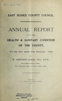 view [Report 1933] / Medical Officer of Health, East Sussex County Council.