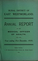 view [Report 1919] / Medical Officer of Health, East Westmorland R.D.C.