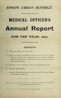 view [Report 1903] / Medical Officer of Health, Epsom U.D.C.