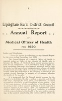 view [Report 1920] / Medical Officer of Health, Erpingham (Union) R.D.C.