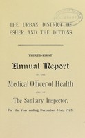 view [Report 1925] / Medical Officer of Health, Esher & The Dittons U.D.C.