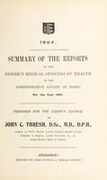 view [Report 1903] / Medical Officer of Health, Essex County Council.