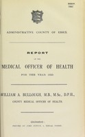 view [Report 1923] / Medical Officer of Health, Essex County Council.