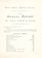 view [Report 1903] / Medical Officer of Health, Eston U.D.C.