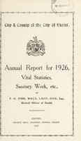 view [Report 1926] / School Medical Officer of Health, Exeter.