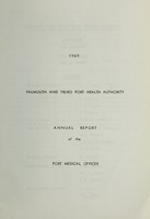 view [Report 1969] / Port Medical Officer of Health, Falmouth & Truro Port Health Authority.