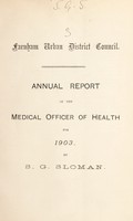 view [Report 1903] / Medical Officer of Health, Farnham U.D.C.