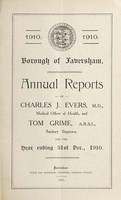 view [Report 1910] / Medical Officer of Health, Faversham Borough.