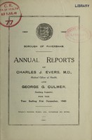 view [Report 1940] / Medical Officer of Health, Faversham Borough.