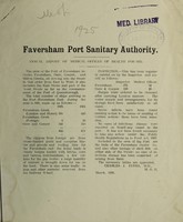 view [Report 1925] / Medical Officer of Health, Faversham Port Health Authority.