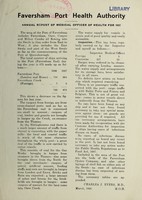 view [Report 1937] / Medical Officer of Health, Faversham Port Health Authority.