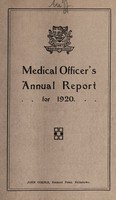 view [Report 1920] / Medical Officer of Health, Felixstowe U.D.C.