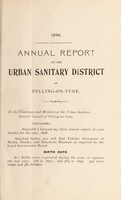 view [Report 1898] / Medical Officer of Health, Felling-on-Tyne Urban Sanitary Authority.