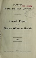 view [Report 1925] / Medical Officer of Health, Flaxton R.D.C.