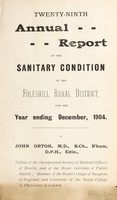 view [Report 1904] / Medical Officer of Health, Foleshill R.D.C.