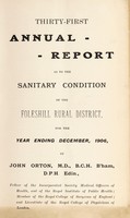 view [Report 1906] / Medical Officer of Health, Foleshill R.D.C.