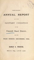 view [Report 1923] / Medical Officer of Health, Foleshill R.D.C.