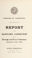 view [Report 1934] / Medical Officer of Health, Folkestone Borough & Port.