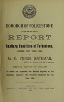 view [Report 1894] / Medical Officer of Health, Folkestone Borough.