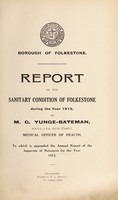 view [Report 1913] / Medical Officer of Health, Folkestone Borough.