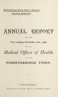 view [Report 1908] / Medical Officer of Health, Fordingbridge (Union) R.D.C.