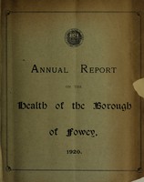 view [Report 1920] / Medical Officer of Health, Fowey Borough.