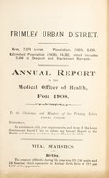 view [Report 1908] / Medical Officer of Health, Frimley U.D.C.