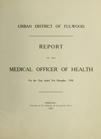 view [Report 1938] / Medical Officer of Health, Fulwood U.D.C.