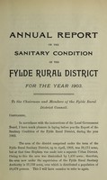 view [Report 1903] / Medical Officer of Health, Fylde R.D.C.