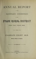 view [Report 1906] / Medical Officer of Health, Fylde R.D.C.