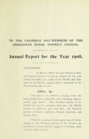 view [Report 1908] / Medical Officer of Health, Ashbourne R.D.C.