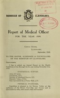 view [Report 1939] / Medical Officer of Health, Llanidloes Borough.