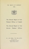 view [Report 1952] / Medical Officer of Health, Barnsley County Borough.