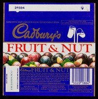 view Cadbury's fruit & nut : milk chocolate with raisins and almonds / Cadbury Limited.