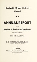 view [Report 1937] / Medical Officer of Health, Garforth U.D.C.