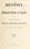 view [Report 1908] / Medical Officer of Health, Garstang (Union) R.D.C.