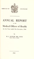 view [Report 1960] / Medical Officer of Health, Gillingham (Kent) Borough.