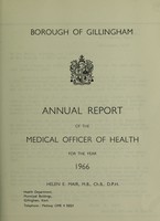 view [Report 1966] / Medical Officer of Health, Gillingham (Kent) Borough.