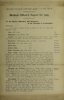 view [Report 1905] / Medical Officer of Health, Glastonbury Borough.