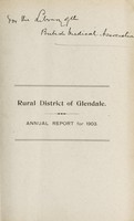 view [Report 1903] / Medical Officer of Health, Glendale R.D.C.