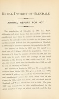 view [Report 1907] / Medical Officer of Health, Glendale R.D.C.