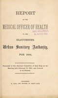 view [Report 1884] / Medical Officer of Health, Gloucester City & Port.