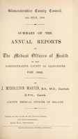 view [Report 1903] / Medical Officer of Health, Gloucestershire County Council.