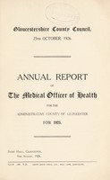 view [Report 1925] / Medical Officer of Health, Gloucestershire County Council.