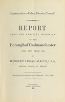 view [Report 1898] / Medical Officer of Health, Godmanchester U.D.C.