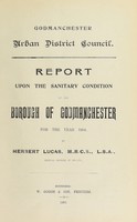 view [Report 1904] / Medical Officer of Health, Godmanchester U.D.C.