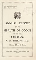 view [Report 1925] / Medical Officer of Health, Goole Borough.