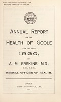 view [Report 1920] / Medical Officer of Health, Goole U.D.C.