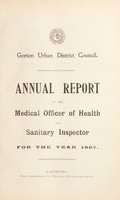 view [Report 1907] / Medical Officer of Health, Gorton Local Board / U.D.C.