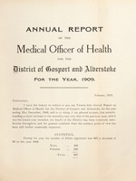 view [Report 1909] / Medical Officer of Health, Gosport & Alverstoke D.C.